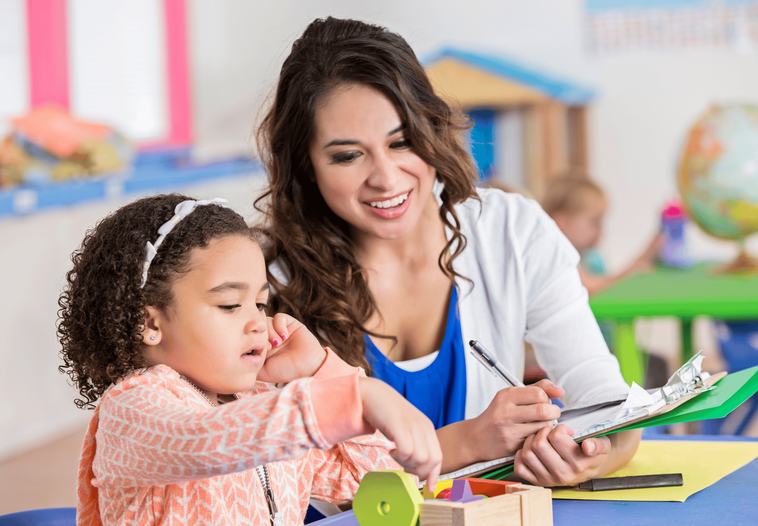 Teacher with student